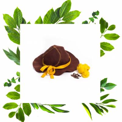 Шапка для сауны Леди  искусственный цветной фетр полынь