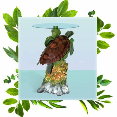 Журнальный столик купить Черепаха высота 65 см стекло 55 см малина