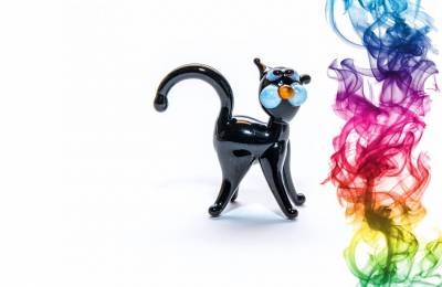 Сувенир из стекла Котик Заеци
