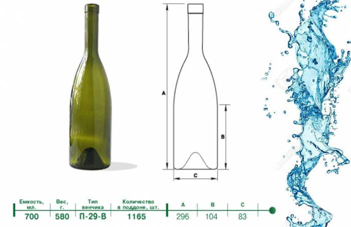 Купити Купити Бутылка из стекла для алкогольного напитка "Крилко" 0.7 л в Україні в Україні