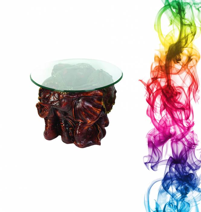 Журнальный столик купить Два слона высота 76 см стекло 55 см черешня