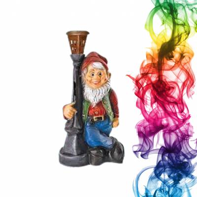 Садовая фигура купить Гном у фонаря высота 80 см айва