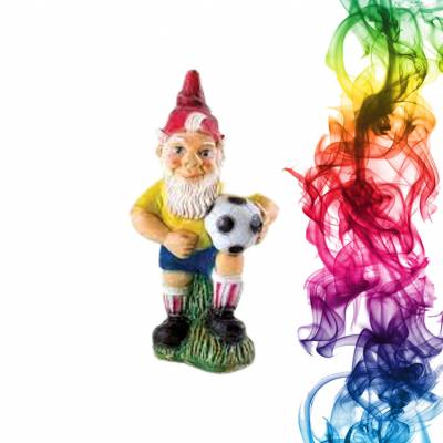 Садовая фигура купить Гном футболист высота 75 см вишня