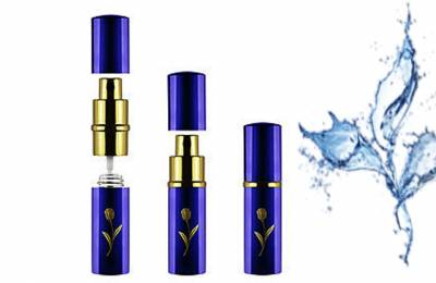 Флакон металлический 9 мл с крышечкой и распылителем "Аленький цветок синий"