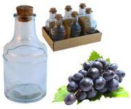 Бутылка с узким горлышком и корковой пробкой 200мл Барвинок