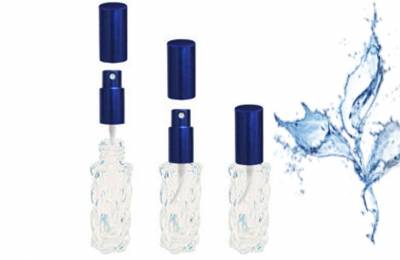 Фигурная стеклянная бутылочка для духов "Ника синяя" 20 мл, колпачок из металла