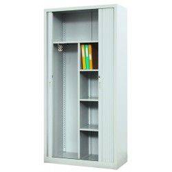 Металлический офисный шкаф для документов и одежды с дверями типа жалюзи  Креп