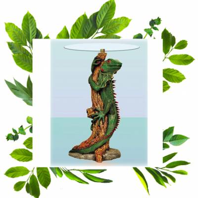 Журнальный столик купить Игуана высота 95 см стекло 55 см калина