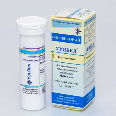 Тест полоски Урибел белок в моче 50 полосок Белик