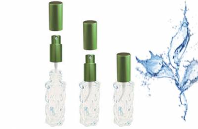 Фигурная стеклянная бутылочка для духов "Ника зеленая" 20 мл, колпачок из металла