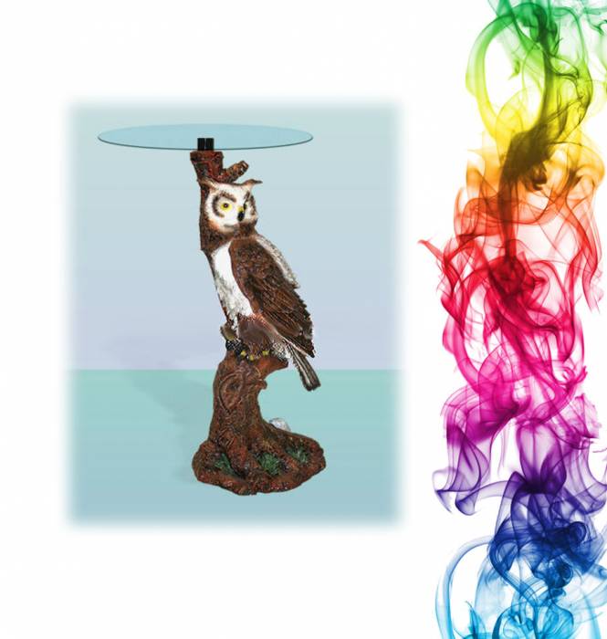 Журнальный столик купить Сова высота 84 см стекло 25 см шелковица