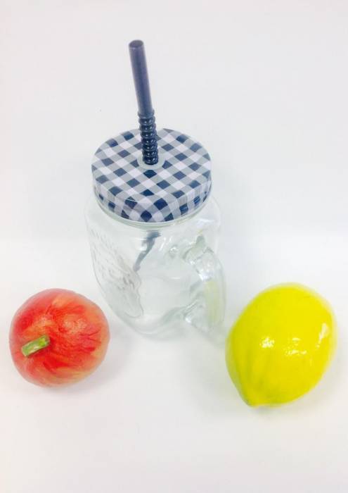 Банка стеклянная с ручкой купить в Киеве нестандартная Айс 400 мл 1