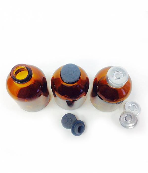 Маленькая стеклянная бутылочка 50 мл флакон коричневого цвета с узким горлом под медицинскую резиновую пробку и медицинский алюминиевый колпачок Флинт купить в Киеве Москве