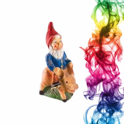 Садовая фигура купить Гном на свинье высота 80 см никторин