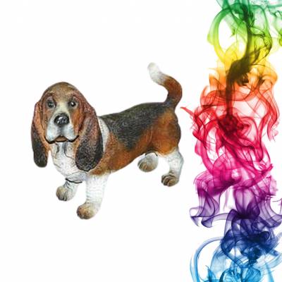 Садовая фигура купить Бассет высота 36 см крыжовник