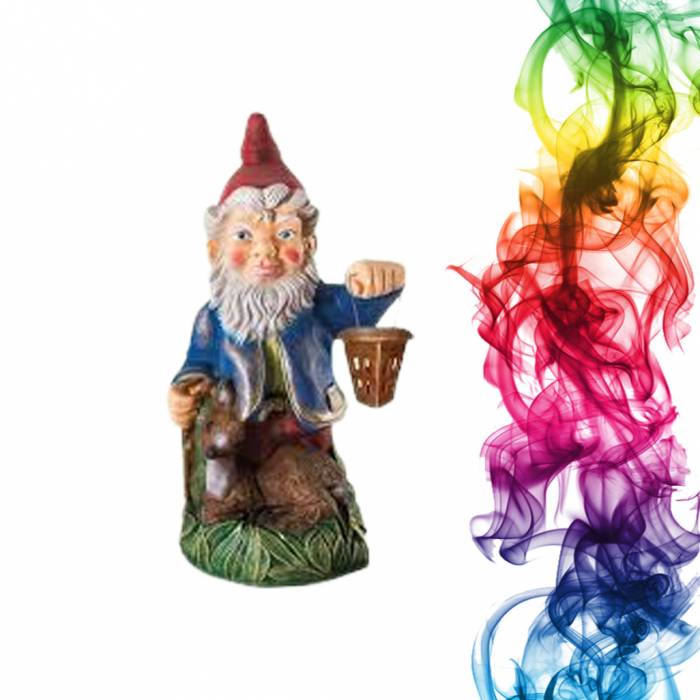 Садовая фигура купить Гном с оленем высота 75 см черешня