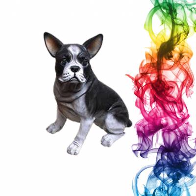 Садовая фигура купить Французский бульдог высота 42 см смородина