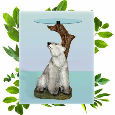 Журнальный столик купить Медведь высота 76 см стекло 25 см киви