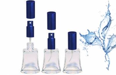 Стеклянная бутылочка для духов "Ора синяя" 10 мл с распылителем и колпачком из металла 