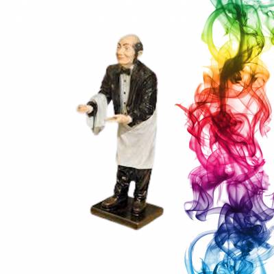 Садовая фигура купить Официант высота 95 см слива