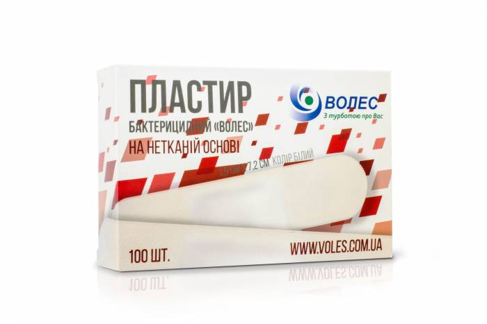 Пластырь бактерицидный на нетканой основе "ВОЛЕС", №100
