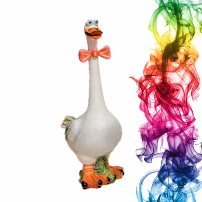 Садовая фигура купить Гусь веселый высота 52 см персик