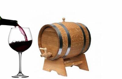 Бочка дубовая 5 литров обруч нержавеющая сталь Чиеса