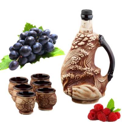 Штоф в наборе с чашками Шторм 0.7 л купить в Киеве 2 1