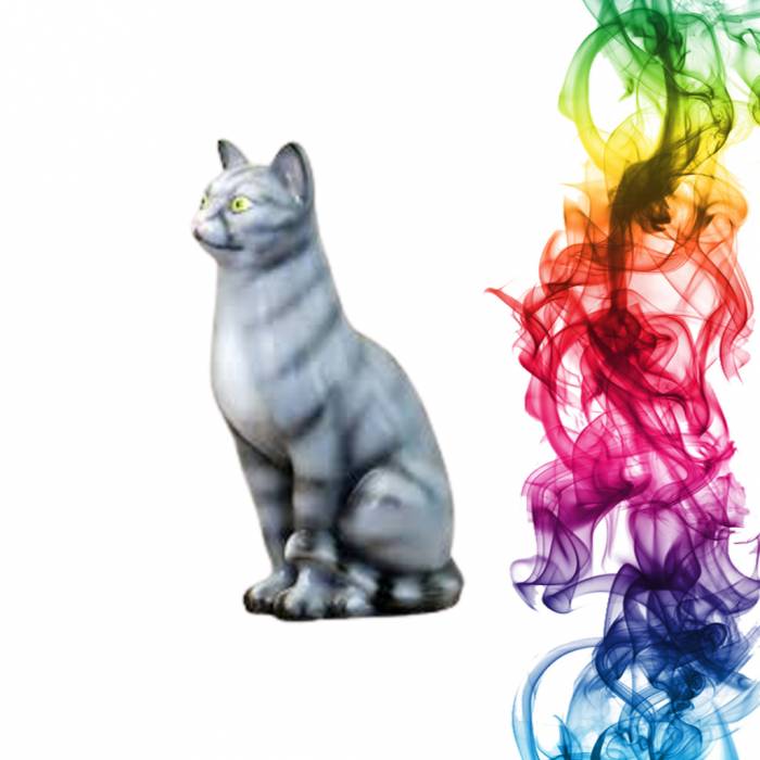 Садовая фигура купить Кот высота 42 см клубника