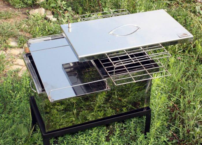 Коптильня для горячего копчения с гидрозатвором из нержавеющей стали Лондон