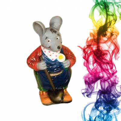 Садовая фигура купить Мышь с лопатой высота 48 см смородина