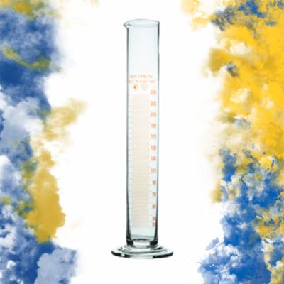 ЦИЛИНДРЫ МЕРНЫЕ С НОСИКОМ НА СТЕКЛЯННОМ ОСНОВАНИИ