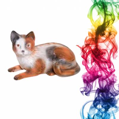 Садовая фигура купить Кошка высота 20 см калина
