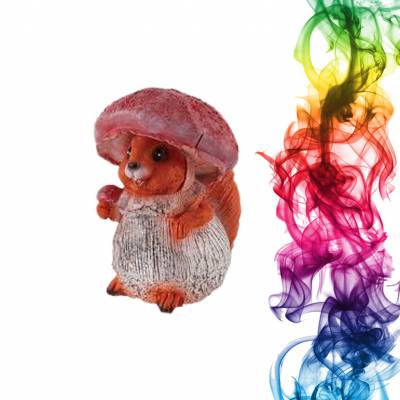 Садовая фигура купить Белка грибочек высота 20 см алыча