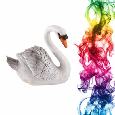 Садовая фигура купить Лебедь высота 80 см груша