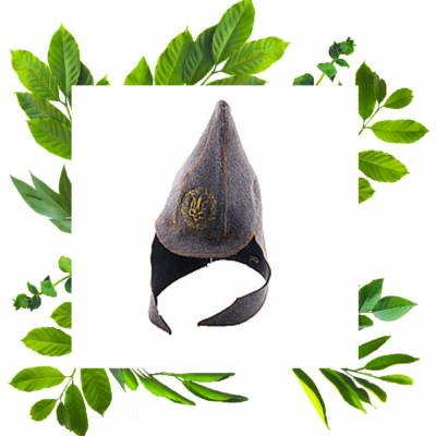  Шапка для сауны Буденовка серая белена