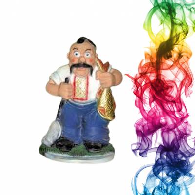 Садовая фигура купить Козак рыбак высота 85 см манго