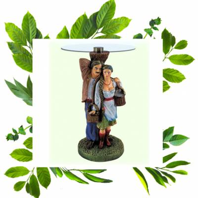 Журнальный столик купить Песня Карпат высота 64 см стекло 25 см груша