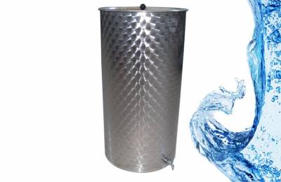 Емкость из нержавеющей стали с крышкой и краном на 200 литров, Италия