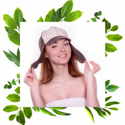 Шапка для сауны Кепка комбинированный войлок куколь