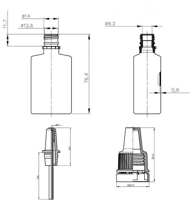Полимерный флакон "Аэрозоль №1" 30 мл 
