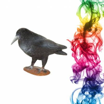 Садовая фигура купить Ворона высота 22 см абрикос