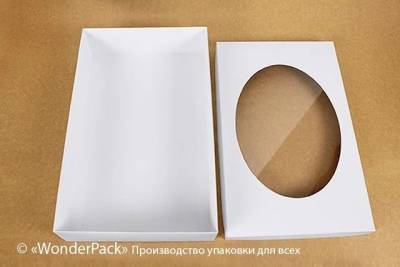 Коробка мега белая с окном Остров Байдукова