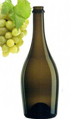 Пляшка скляна коричнева (висока винна форма)
