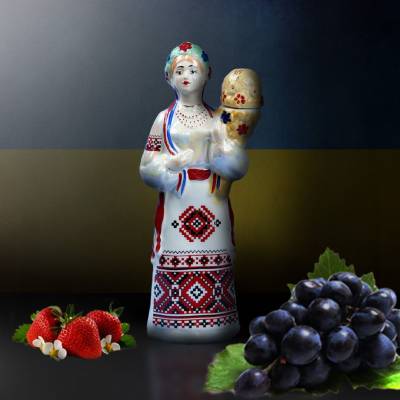 Штоф керамический &quot;Девушка с житом&quot; 1 л