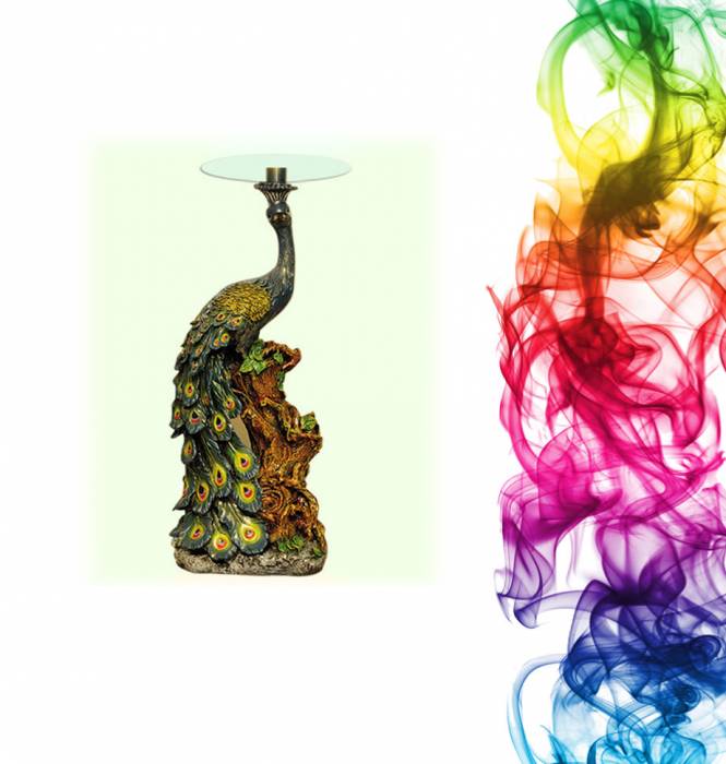 Журнальный столик купить Павлин высота 84 см стекло 25 см хурма