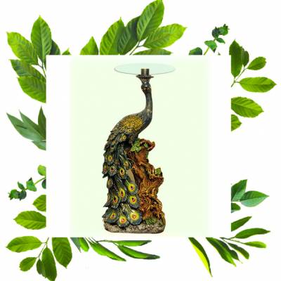 Журнальный столик купить Павлин высота 84 см стекло 25 см хурма