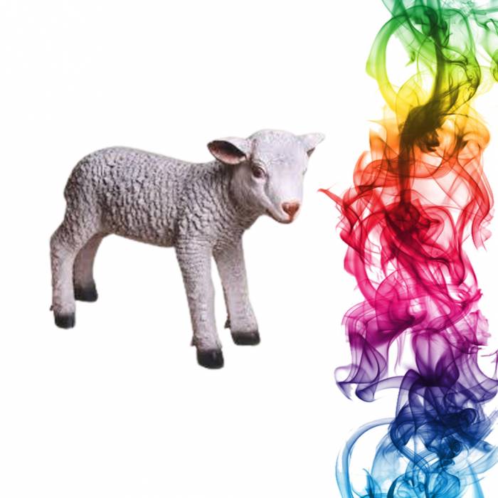 Садовая фигура купить Ягненок высота 33 см ежевика