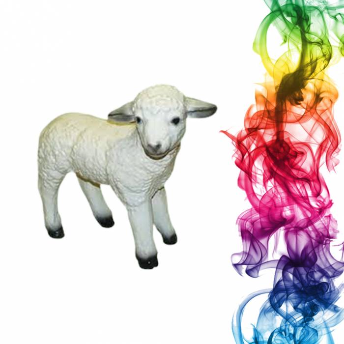 Садовая фигура купить Ягненок высота 33 см туя