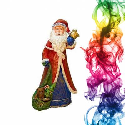 Новогодняя фигура купить Дед Мороз с мешком высота 41 см Орион